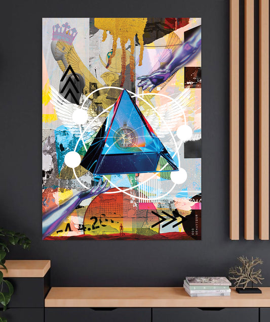 Broken Pyramid - Digital Collage Canvas Print - Odd Behaviour Store