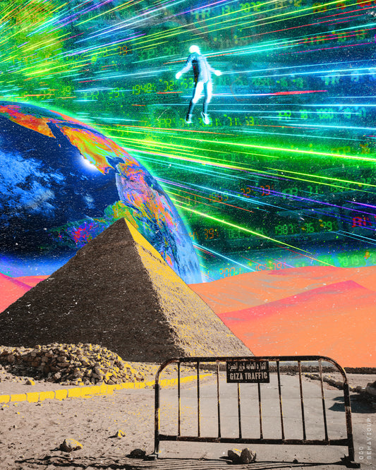 Cosmic Trippin' - Digital Collage Canvas Print - Odd Behaviour Store