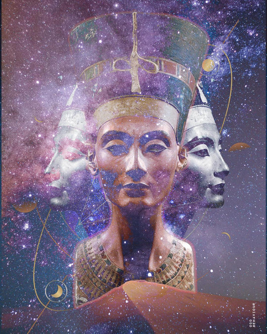 Nefertit's Ascension - Digital Collage Art Print - Odd Behaviour Store