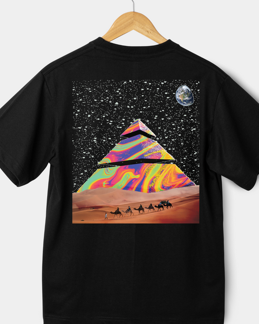 Cosmic Pyramid – Black Oversized Tee