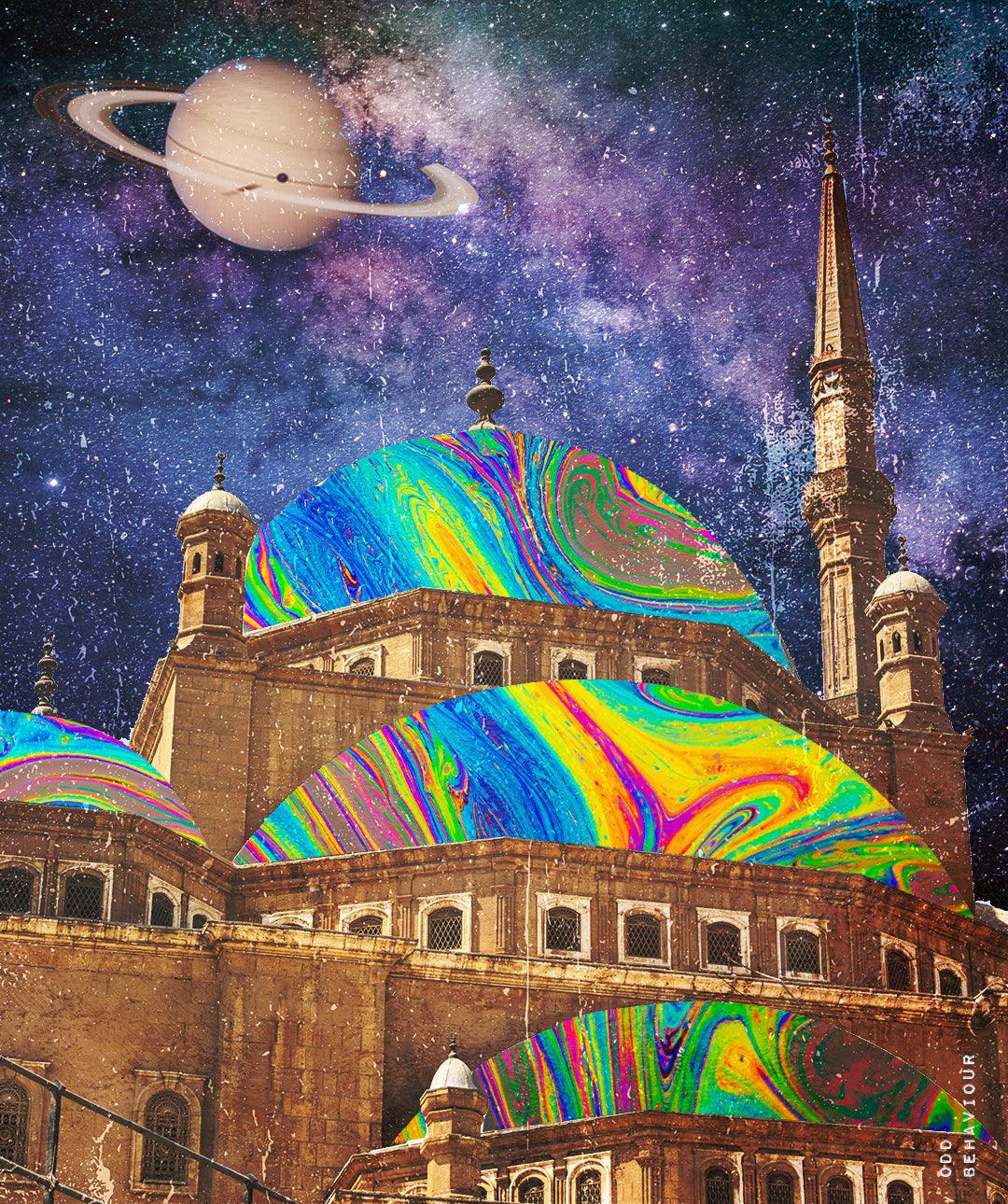 Cosmic Mosque Cosmic Faith - Digital Collage Art Print – Odd Behaviour Store
